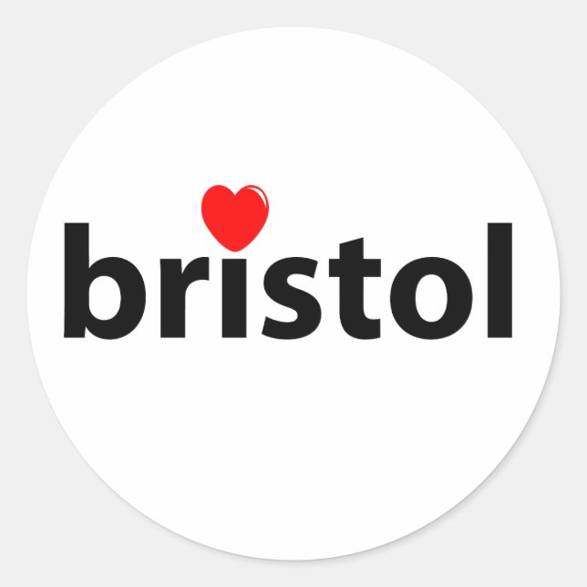 Sticker Rond I love Bristol (Devant)
