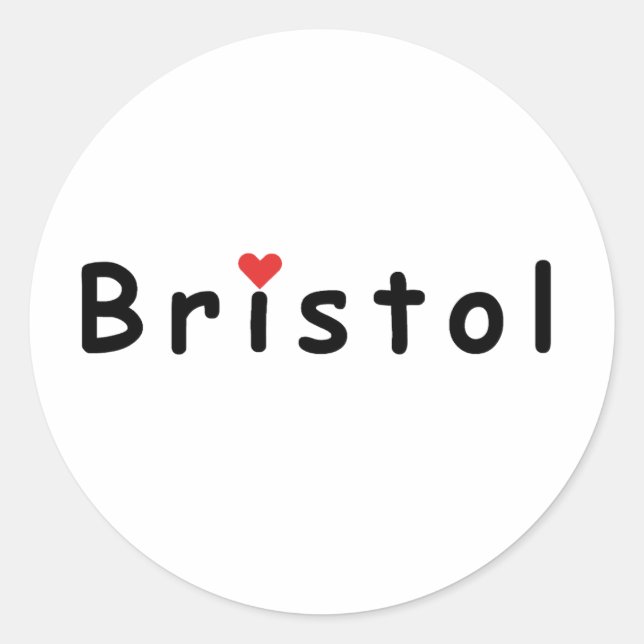 Sticker Rond I love Bristol (Devant)
