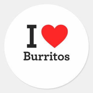 Sticker Rond I Love Burritos