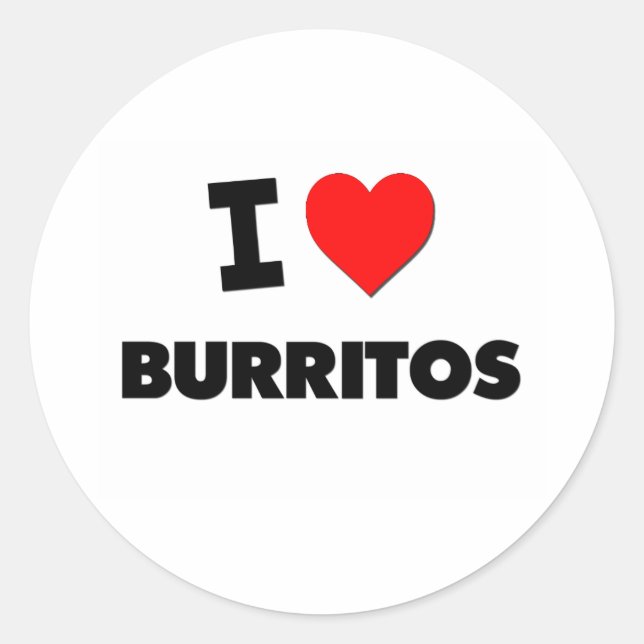 Sticker Rond I Love Burritos ( Nourriture ) (Devant)