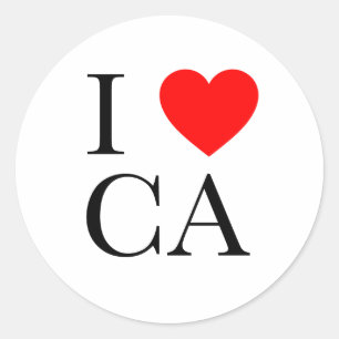 Sticker Rond I Love CA