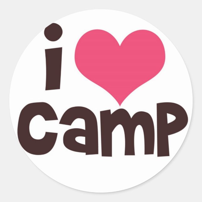 Sticker Rond I Love Camp (Devant)