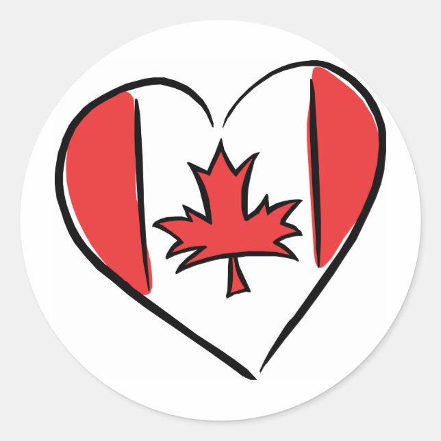 Sticker Rond I Love Canada (Devant)