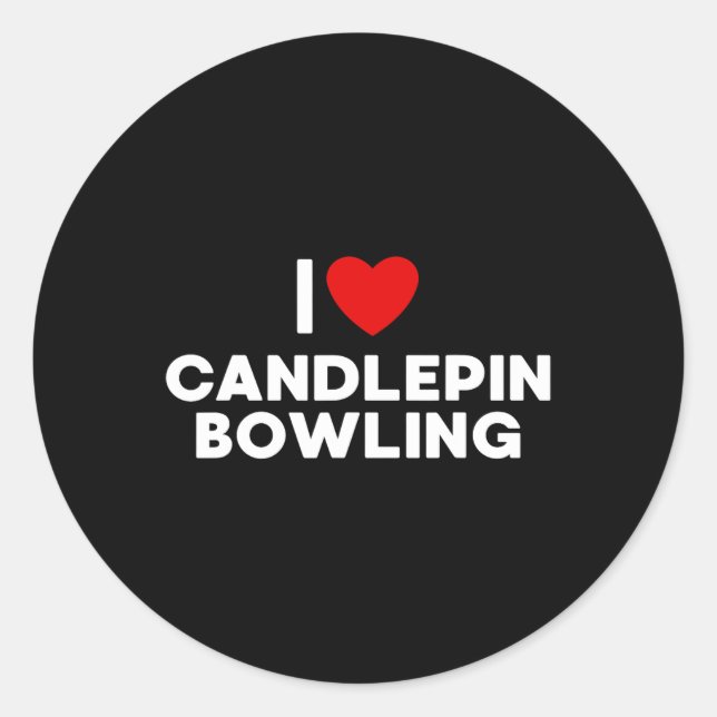 Sticker Rond I Love Candlepin Bowling T Shirt (Devant)