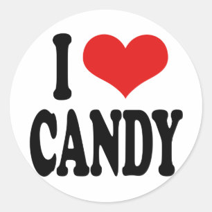 Sticker Rond I Love Candy`