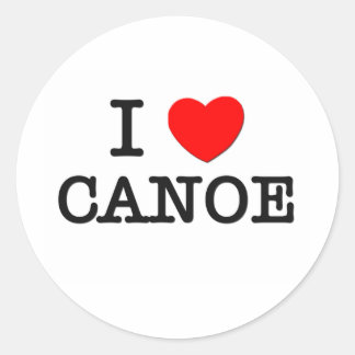 Sticker Rond I Love CANOE Massachusetts