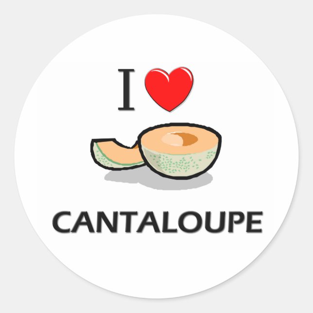 Sticker Rond I Love Cantaloupe (Devant)