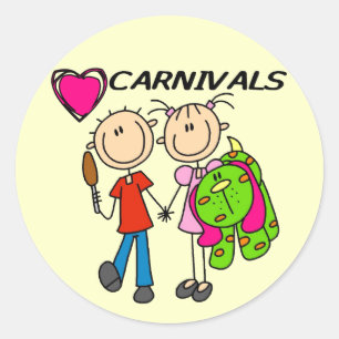 Sticker Rond I Love Carnivals Tshirts et cadeaux