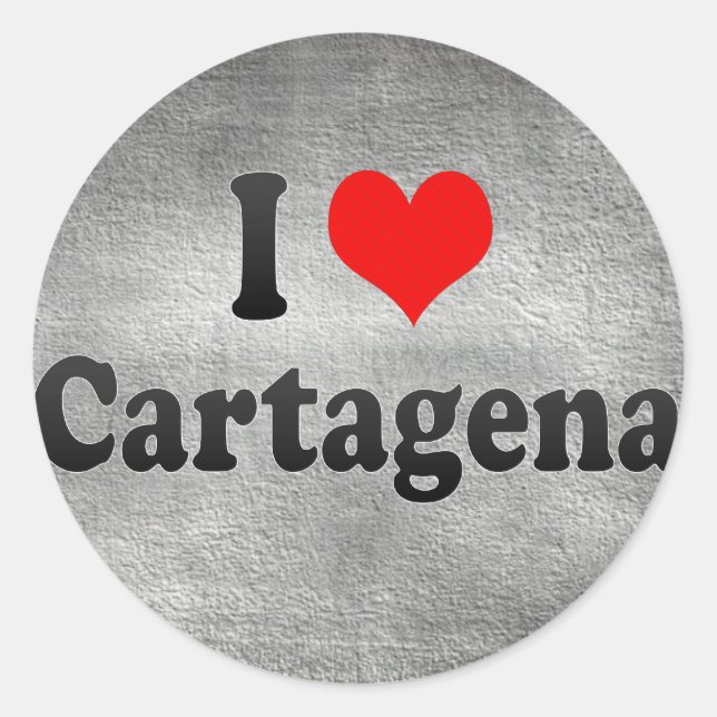 Sticker Rond I Love Cartagena, Colombie (Devant)