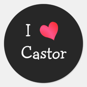 Sticker Rond I Love Castor