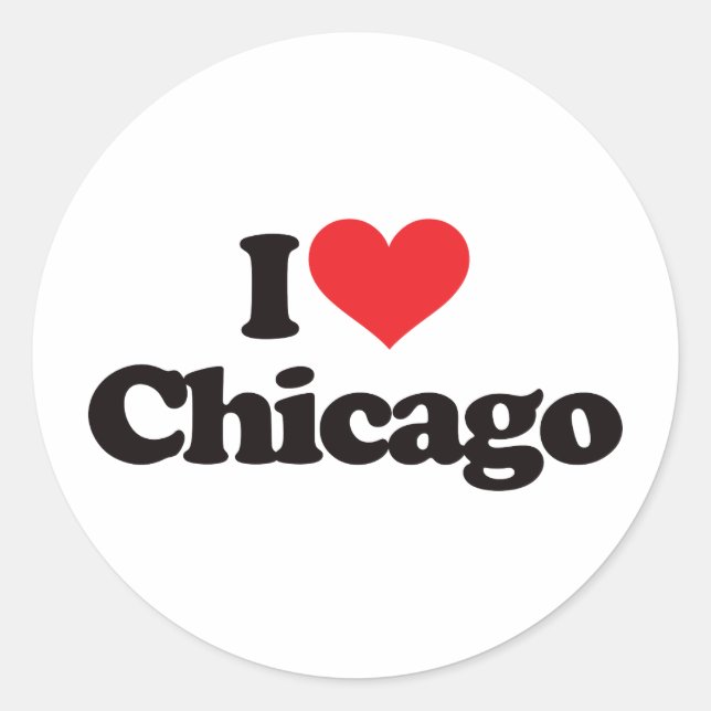 Sticker Rond I Love Chicago (Devant)