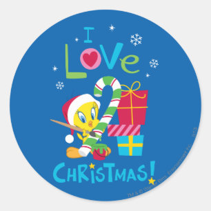 Sticker Rond I Love Christmas - TWEETY™