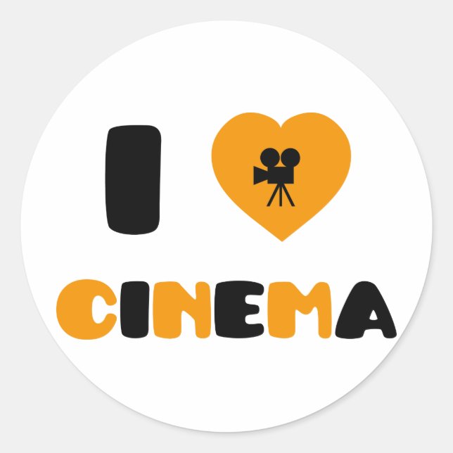 Sticker Rond I Love Cinema (Devant)