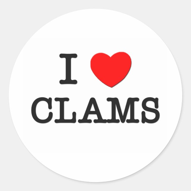 Sticker Rond I Love CLAMS ( nourriture ) (Devant)