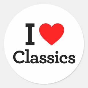 Sticker Rond I Love Classics