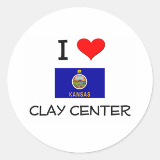 Sticker Rond I Love CLAY CENTER Kansas