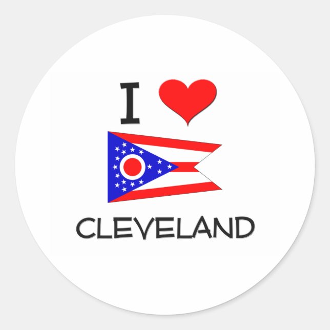 Sticker Rond I Love Cleveland Ohio (Devant)