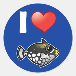 Sticker Rond I Love Clown Triggerfish