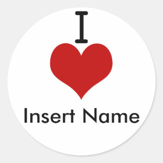 Sticker Rond I Love (coeur)