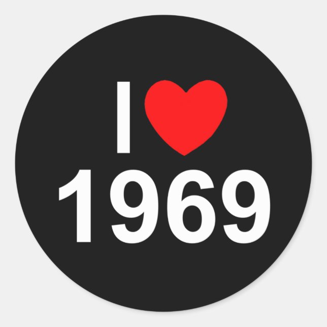 Sticker Rond I Love (Coeur) 1969 (Devant)