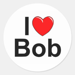 Sticker Rond I Love (Coeur) Bob