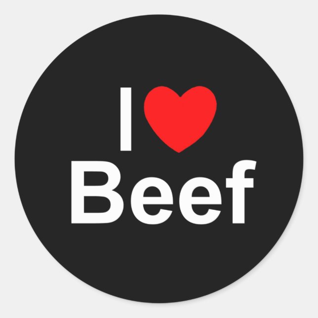 Sticker Rond I Love (Coeur) Boeuf (Devant)