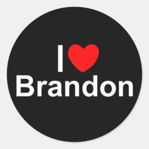 Sticker Rond I Love (Coeur) Brandon