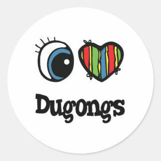 Sticker Rond I Love (Coeur) Dugongs