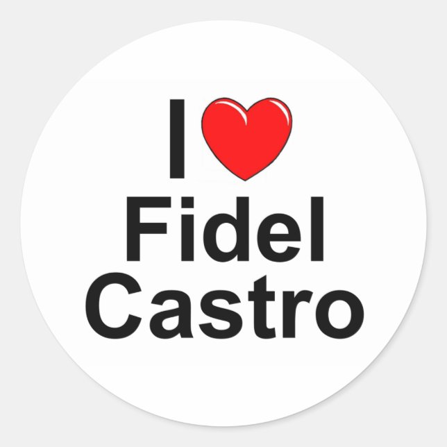 Sticker Rond I Love (Coeur) Fidel Castro (Devant)