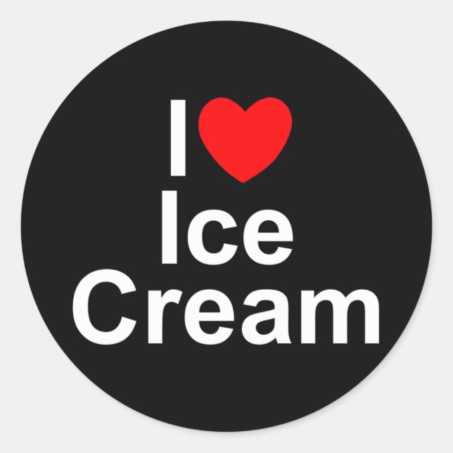 Sticker Rond I Love (Coeur) Glace Cream (Devant)