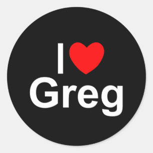 Sticker Rond I Love (Coeur) Greg