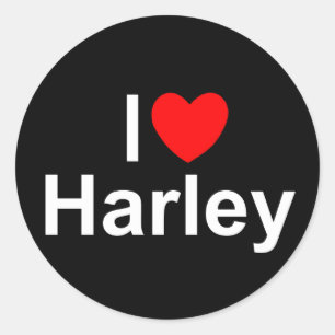 Sticker Rond I Love (Coeur) Harley