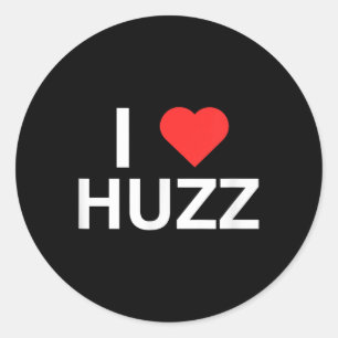 Sticker Rond I Love (coeur) Huzz Funny Gen Z Novelty Meme Colle