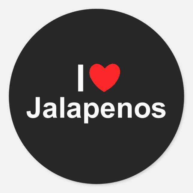 Sticker Rond I Love (Coeur) Jalapenos (Devant)