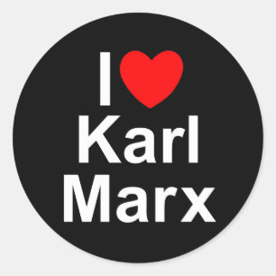 Sticker Rond I Love (Coeur) Karl Marx