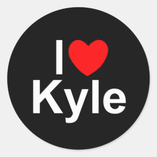 Sticker Rond I Love (Coeur) Kyle