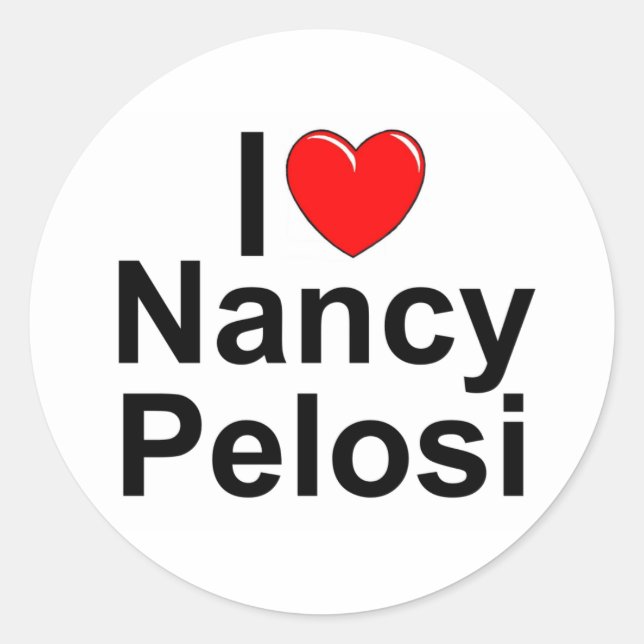 Sticker Rond I Love (Coeur) Nancy Pelosi (Devant)
