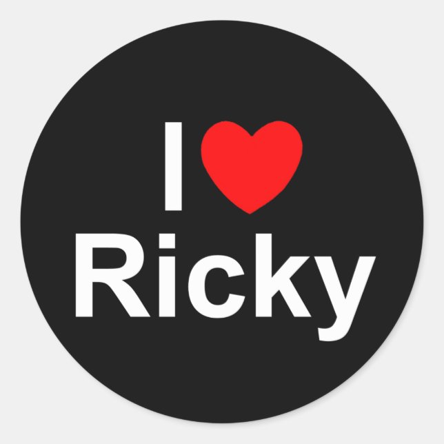 Sticker Rond I Love (Coeur) Ricky (Devant)