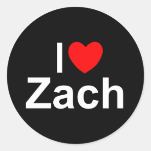 Sticker Rond I Love (Coeur) Zach
