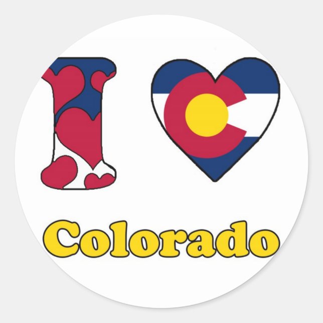 Sticker Rond I love Colorado (Devant)
