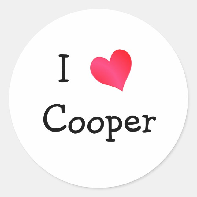 Sticker Rond I Love Cooper (Devant)