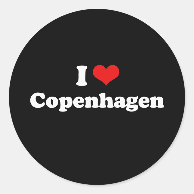 Sticker Rond I Love Copenhagen Tshirt blanc (Devant)