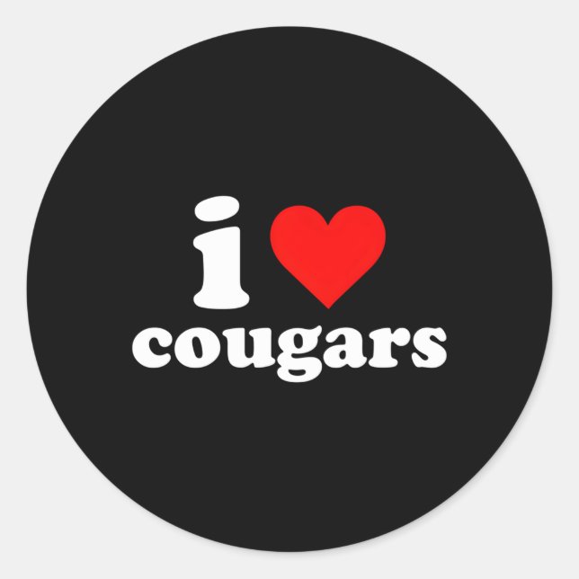 Sticker Rond I Love Cougars (Devant)