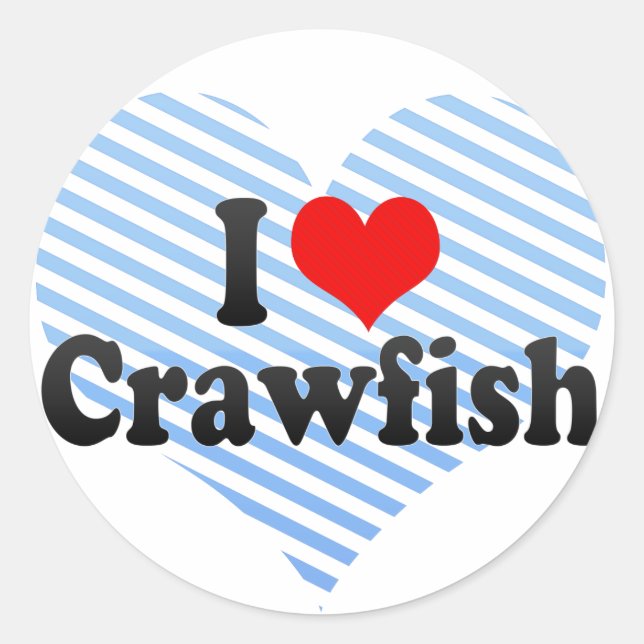 Sticker Rond I Love Crawfish (Devant)