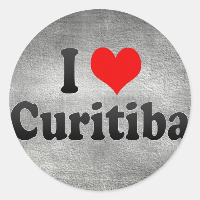 Sticker Rond I Love Curitiba, Brésil (Devant)