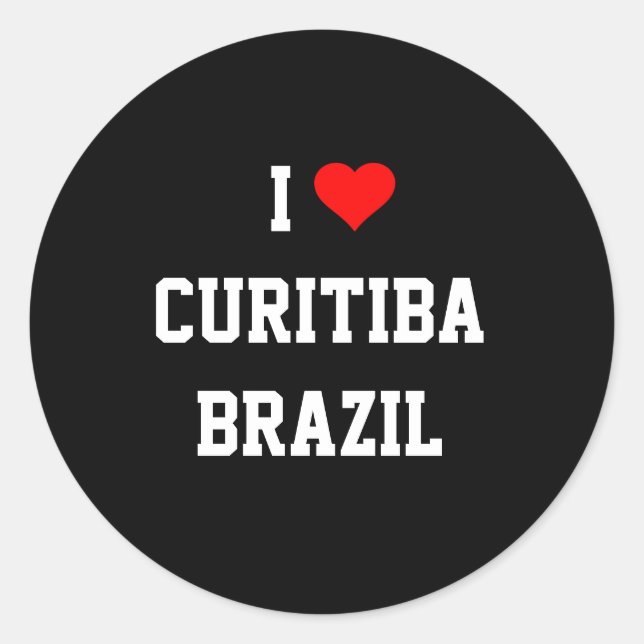 Sticker Rond I Love Curitiba, Brésil (Devant)
