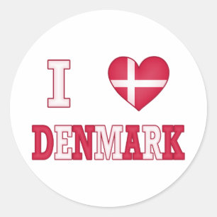 Sticker Rond I Love Danemark