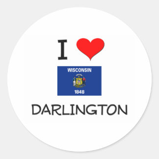 Sticker Rond I Love Darlington Wisconsin