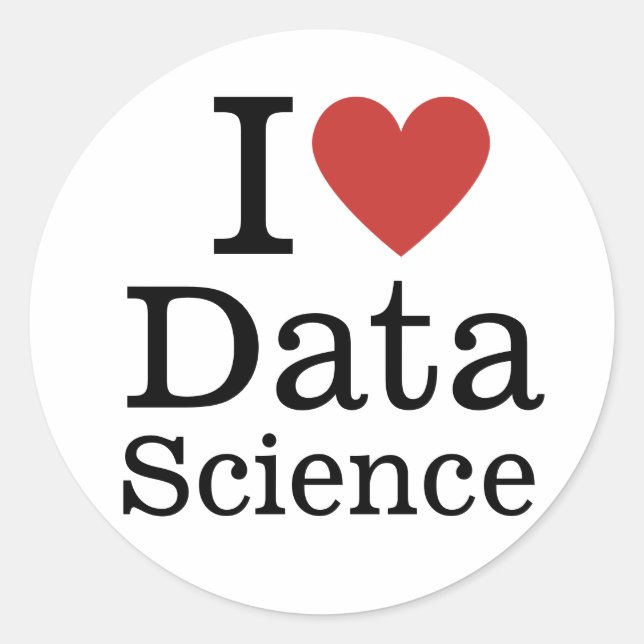 Sticker Rond I ❤️ Love Data Science (pour les employés) PERSONN (Devant)