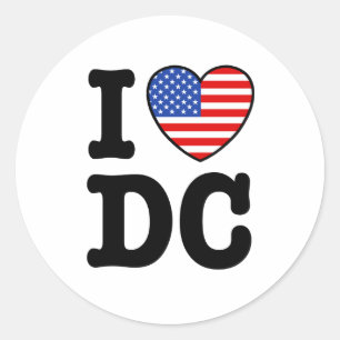 Sticker Rond I Love DC